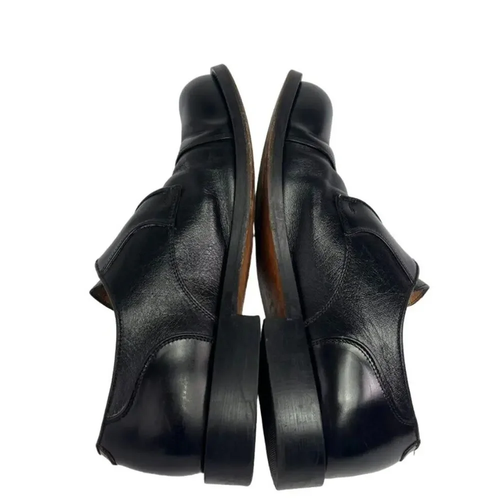 Casual Fridays Shoes Men's Size 11.5 M Black Leather Single Strap Monk Cap Toe